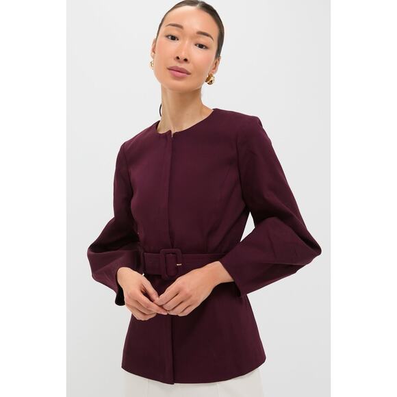 Tuckernuck Tops - NWT tuckernuck oxblood long sleeve structured rhoda tunic top Jacket Belted 4